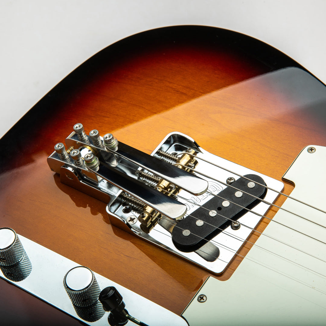 top view of t-bender on a guitar
