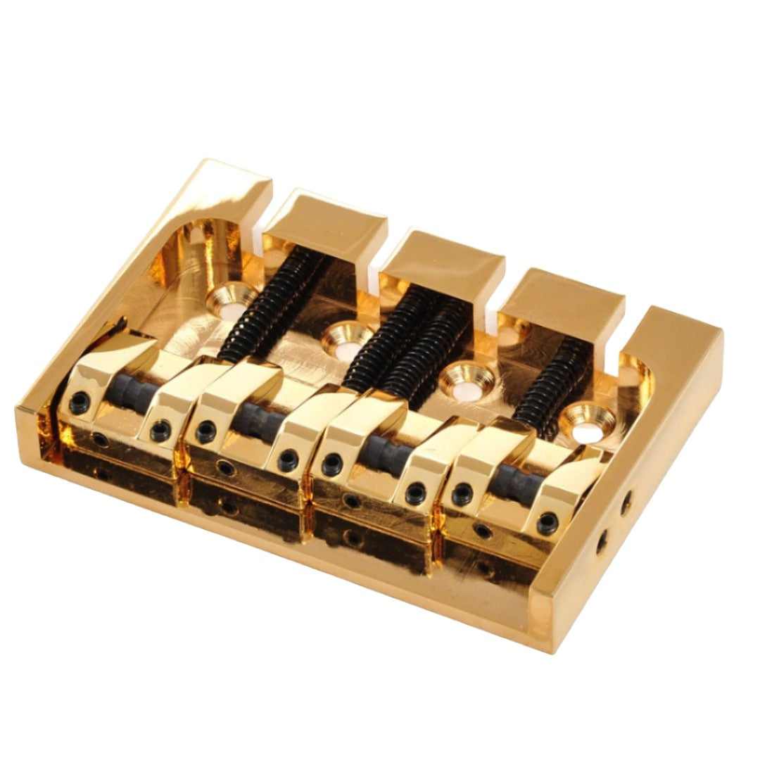 4 string bass bridge angled view gold