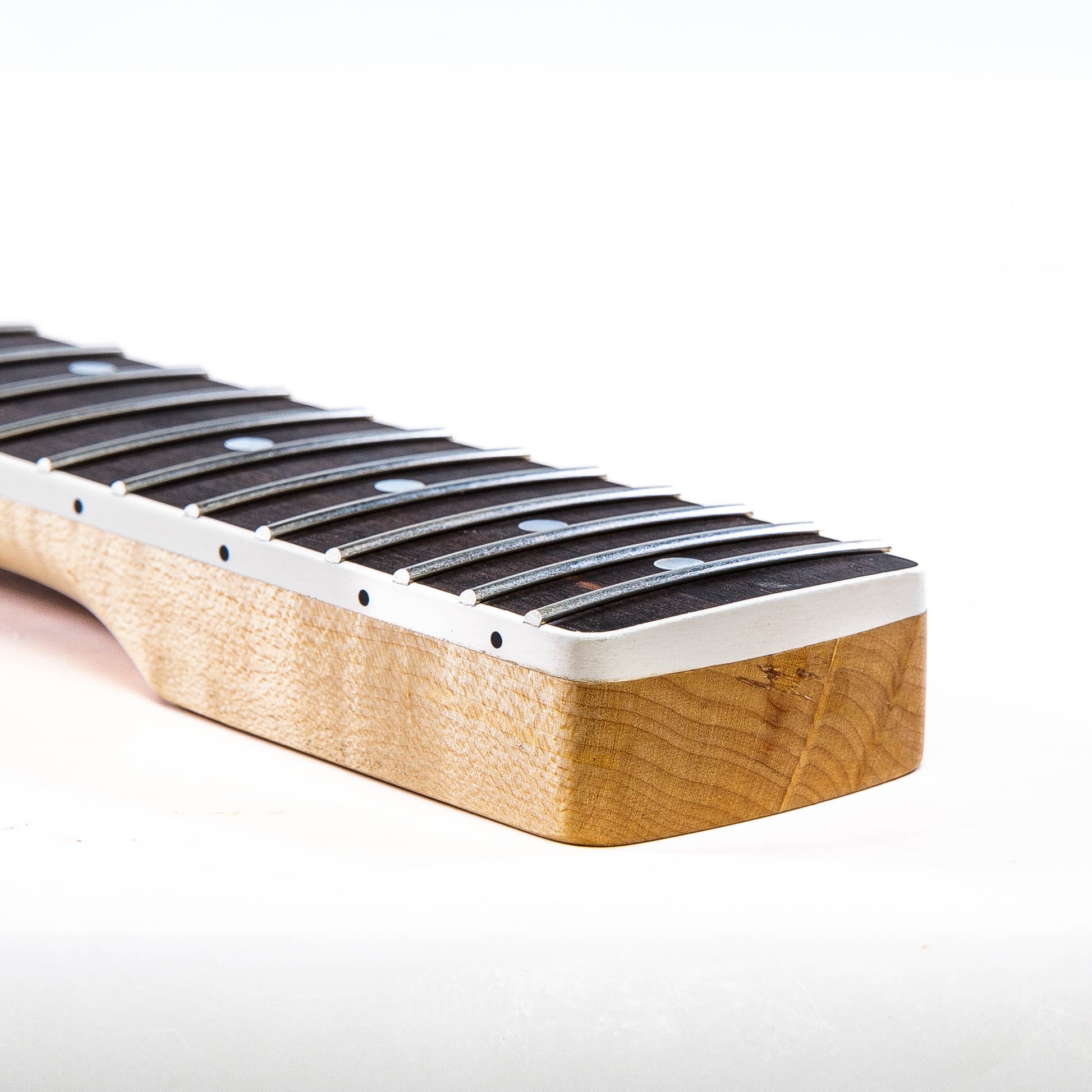 ap select birds eye maple jazzmaster neck angled heel view