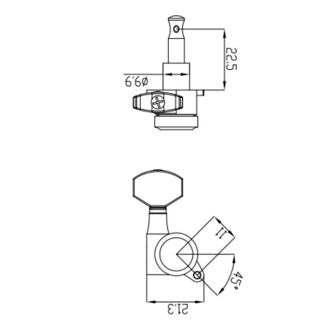 mini six inline locking line drawing