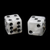 Set of 2 Unmatched Dice Knobs - White Pearloid
