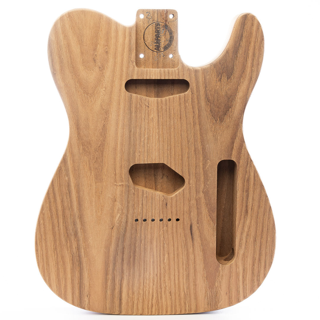 ap select roasted ash and paulonia tele body front view