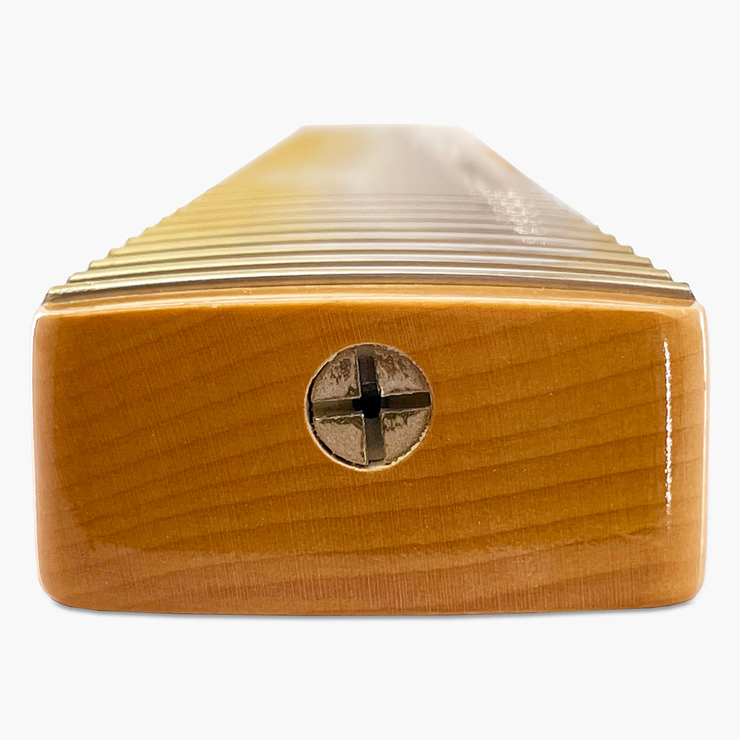 strat neck nitro maple heel view