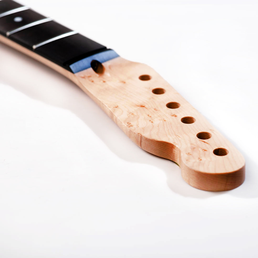 ap select birds eye maple tele neck headstock view