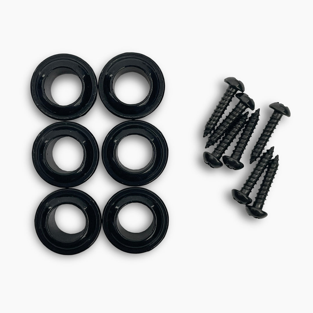 bushings and screws black