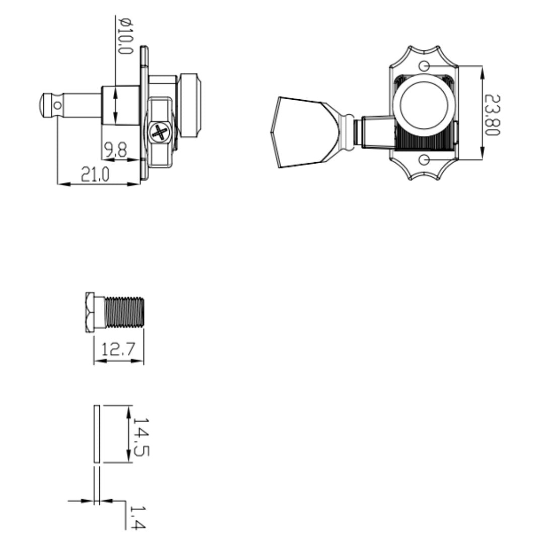 true lok 3x3 locking keys with cream plastic keystone button line drawing