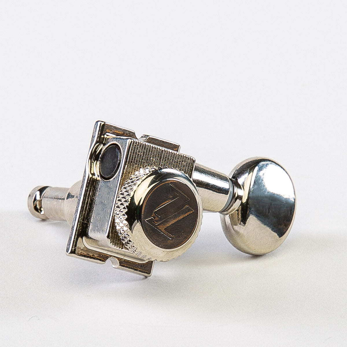 true lok 6 in-line staggered post locking keys w/ oval button single front view nickel
