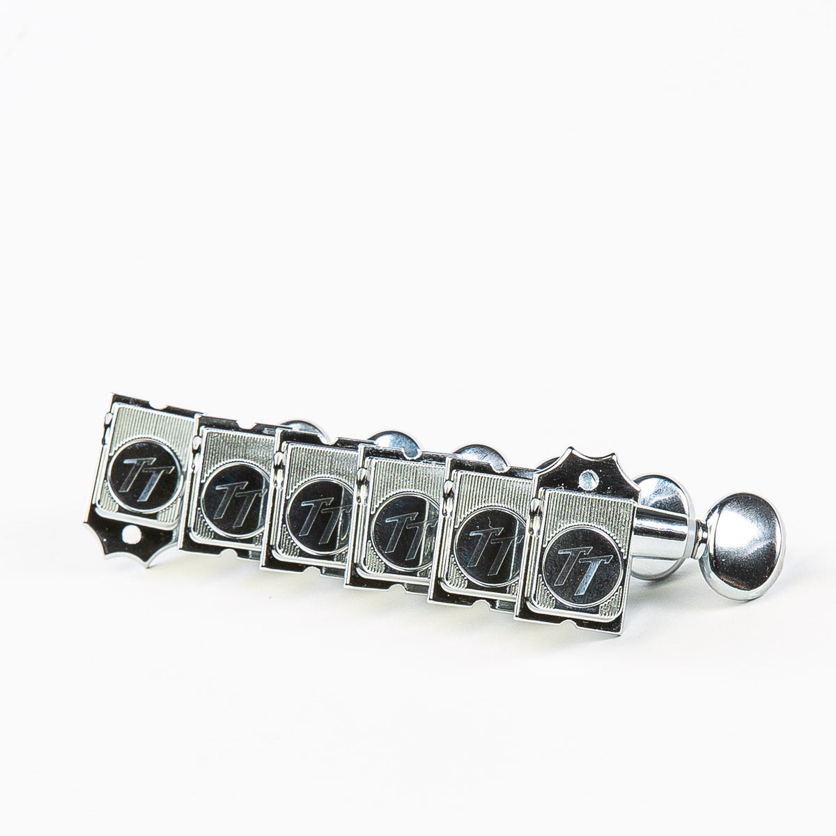 true tune 6 in-line staggered post keys w/ oval button set view chrome