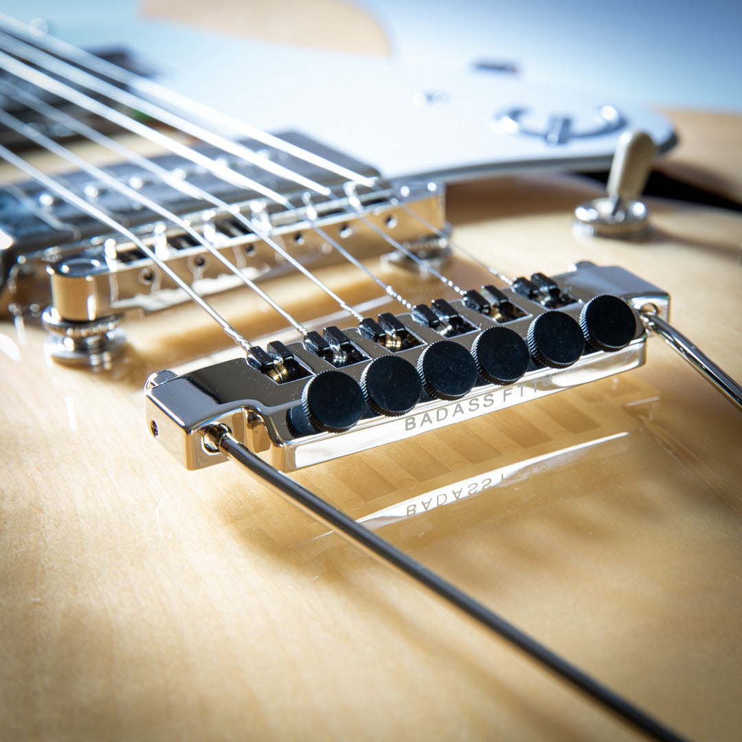 guitar with tailpiece bottom view