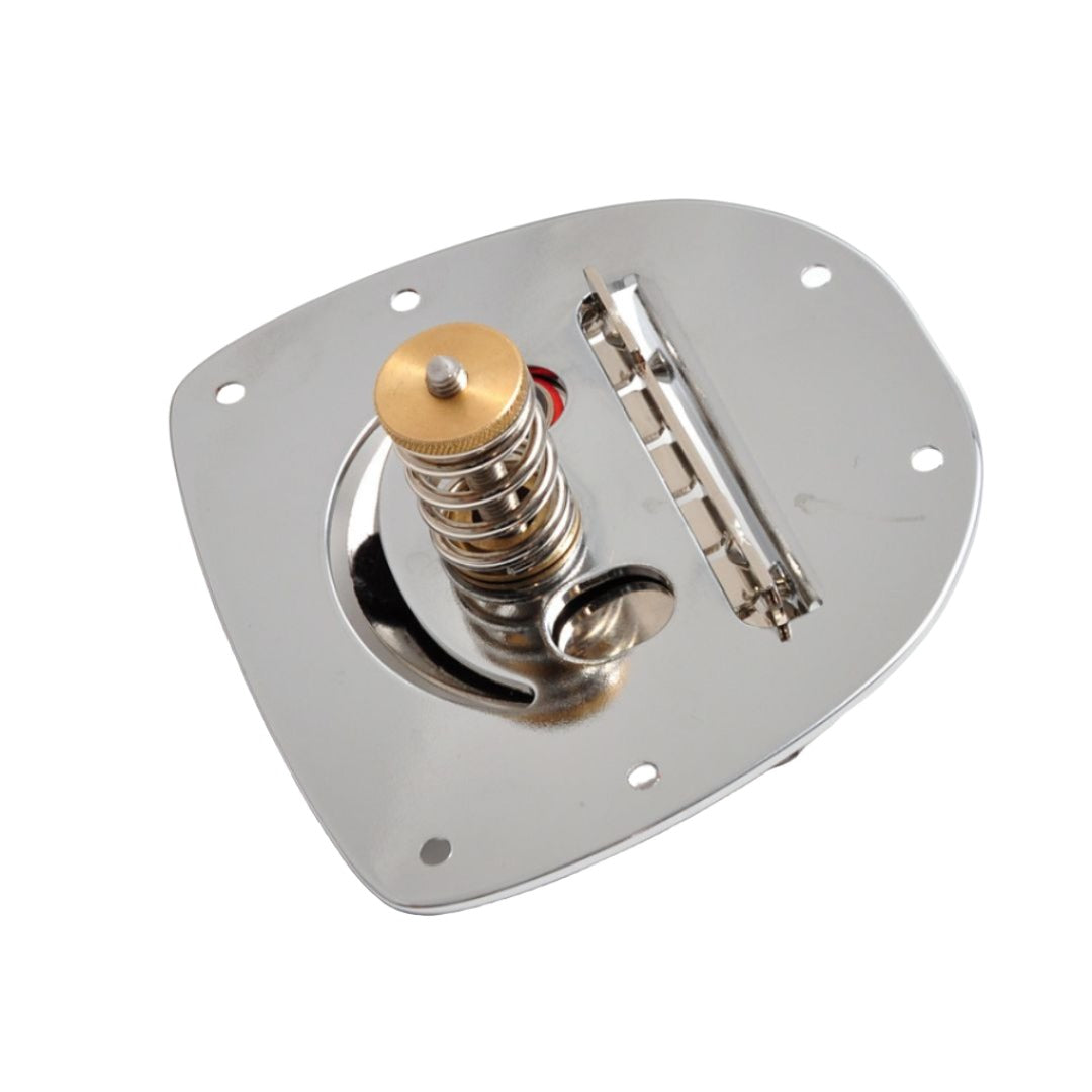 offset tremolo angled bottom view nickel