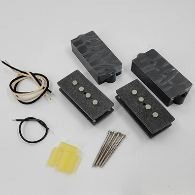 bass pickup kit with screws, magnets, wire, and tubing