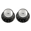 Allparts Tone Reflector Knobs (2 pcs) - Black with Silver