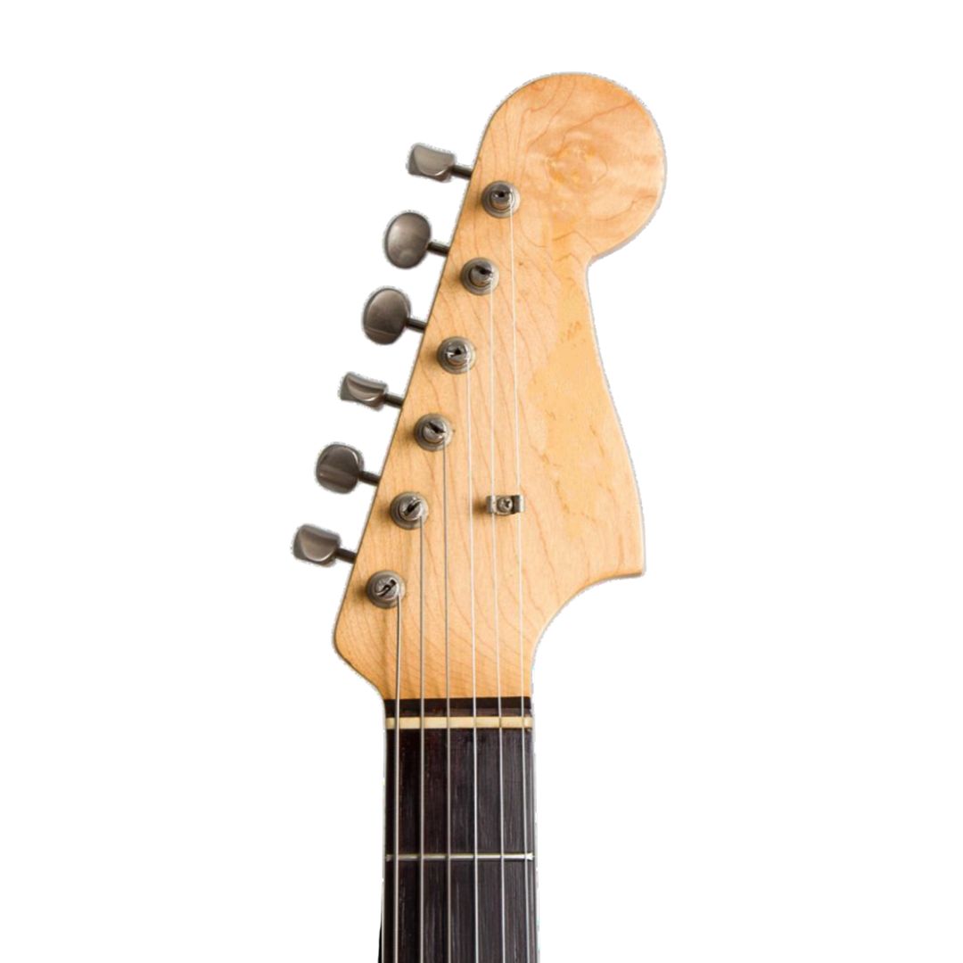 Offset branded neck of a guitar