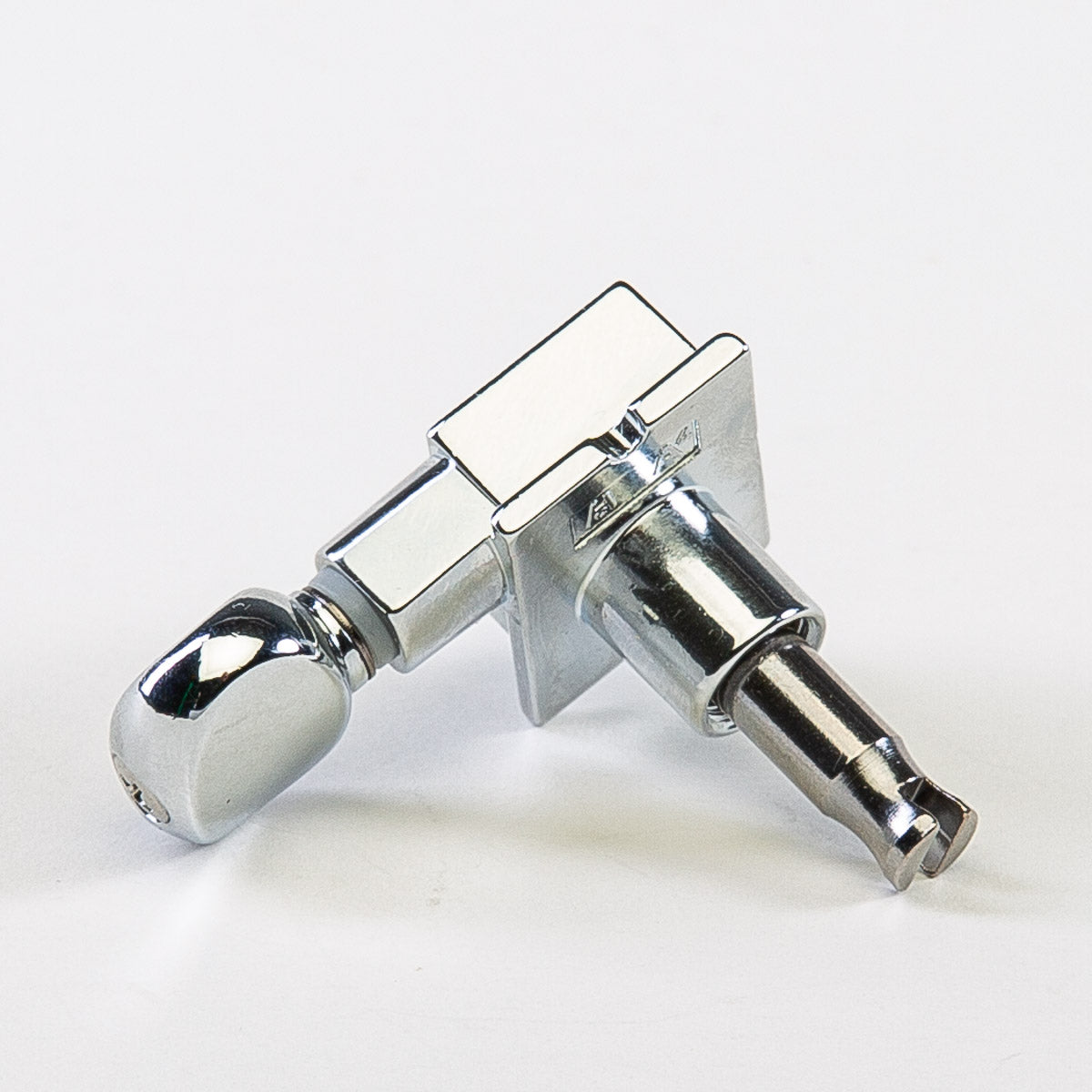 true tune 6 in-line staggered post keys w/ oval button single back view chrome