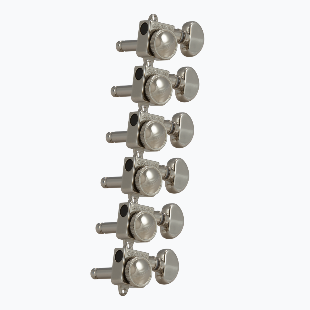 Grover Roto-Grip 505F Series 6L Tuners, Nickel- set of 6 pcs
