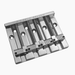 chrome 4-string bass bridge with  grooved saddles