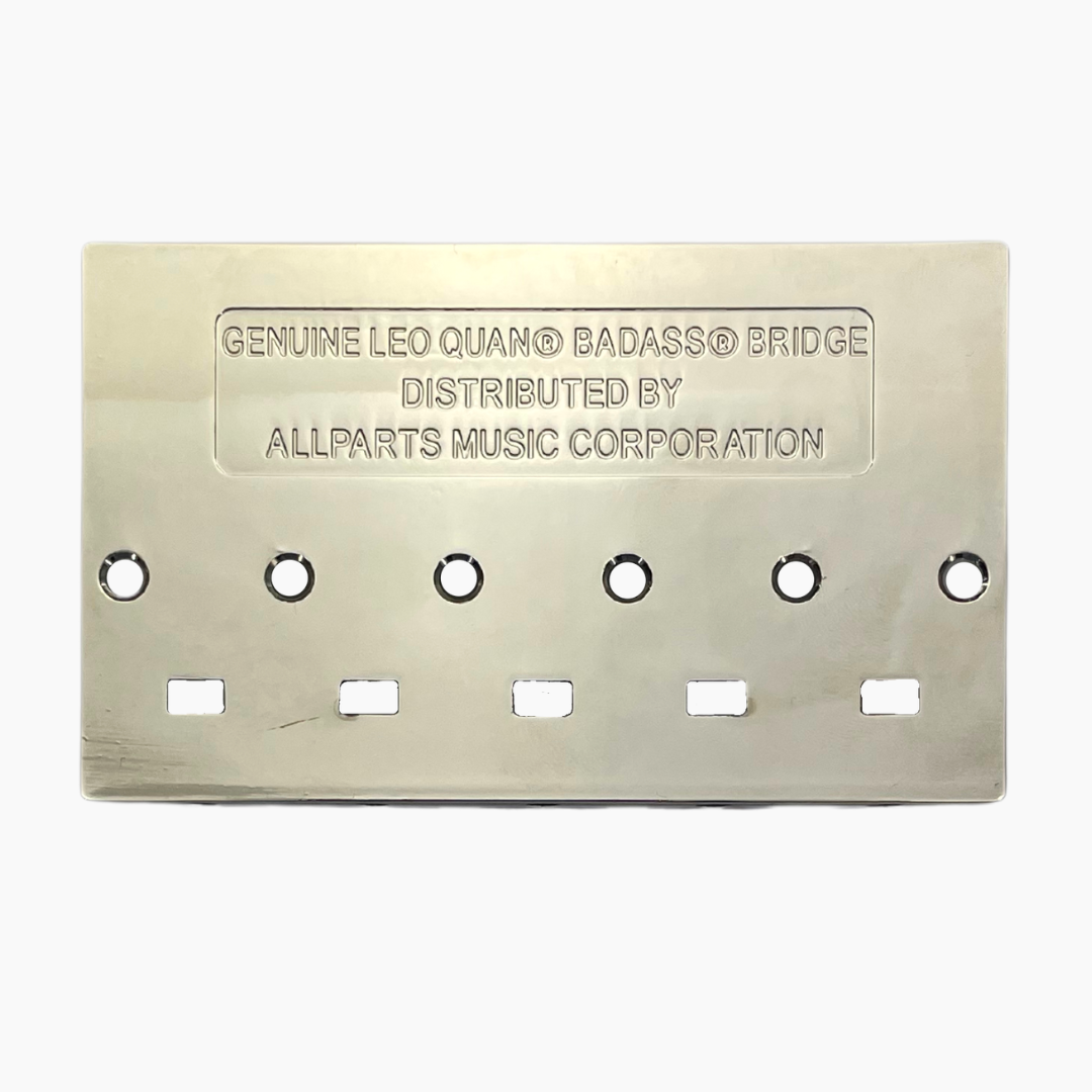 back side nickel 5-string bass bridge with grooved saddles