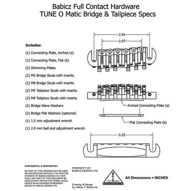 schematic for black TUNE-O-MATIC STYLE BRIDGE and tailpiece