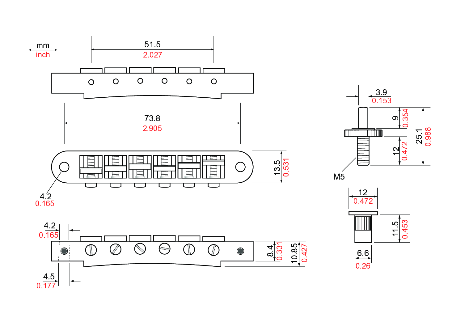 tonepros TP6 line drawing