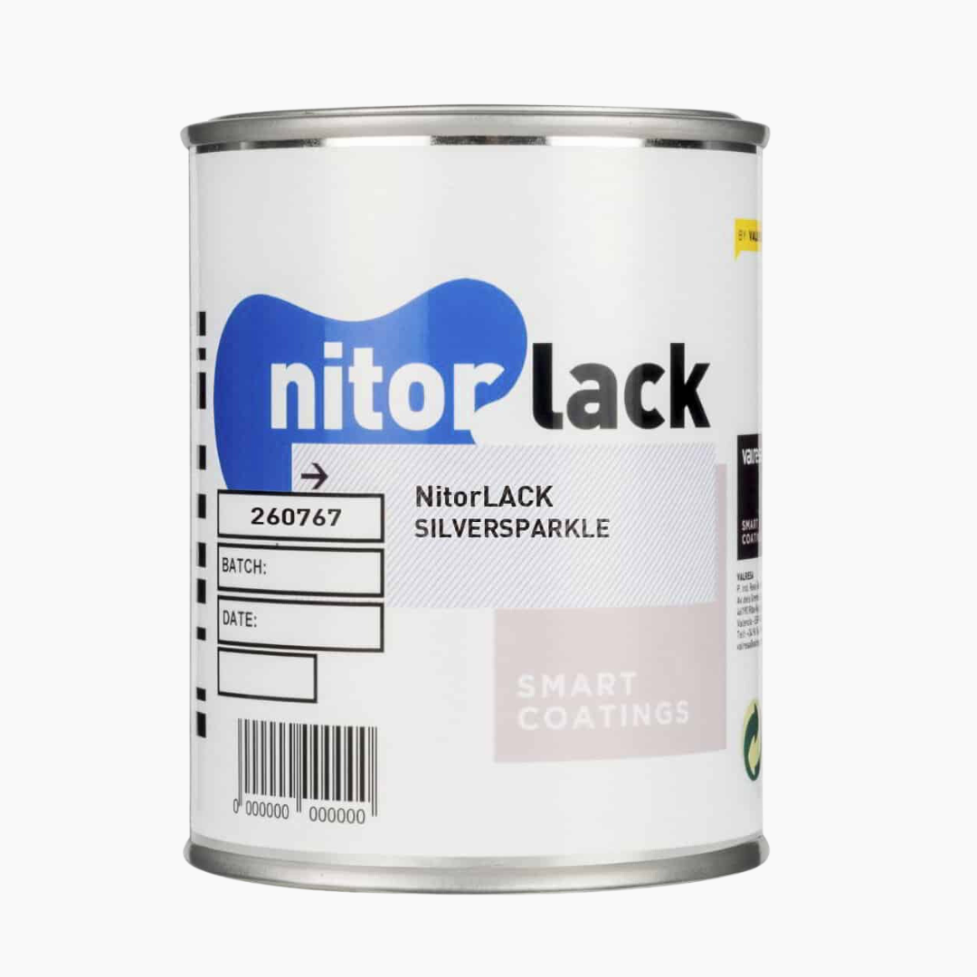 LT-9656-000 - Nitorlack Silver Sparkle Finish Nitrocellulose 500ml Can
