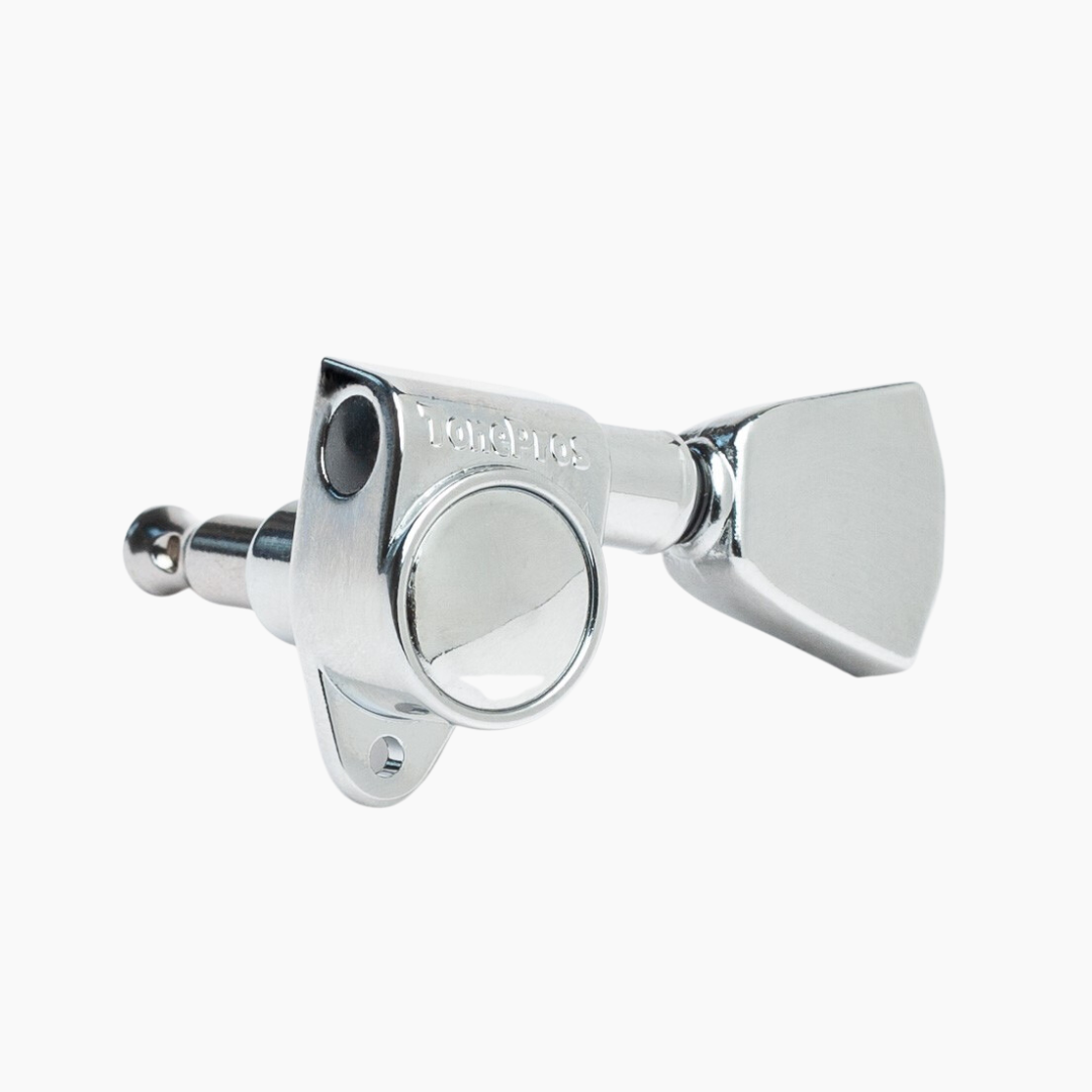 guitar tuning key with squared handle chrome