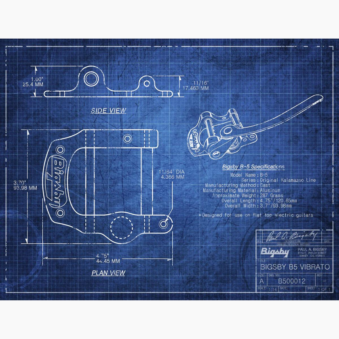 B5 Vibrato Tailpiece schematic