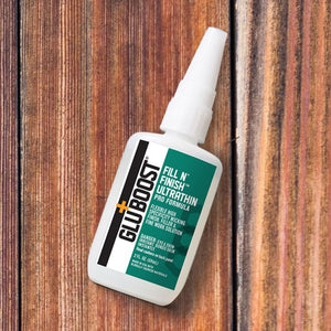 gluboost fnf ultrathin bottle front view with wood background