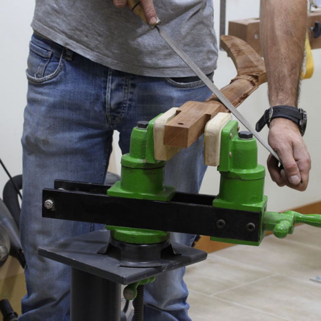 man using Woodworking Vise