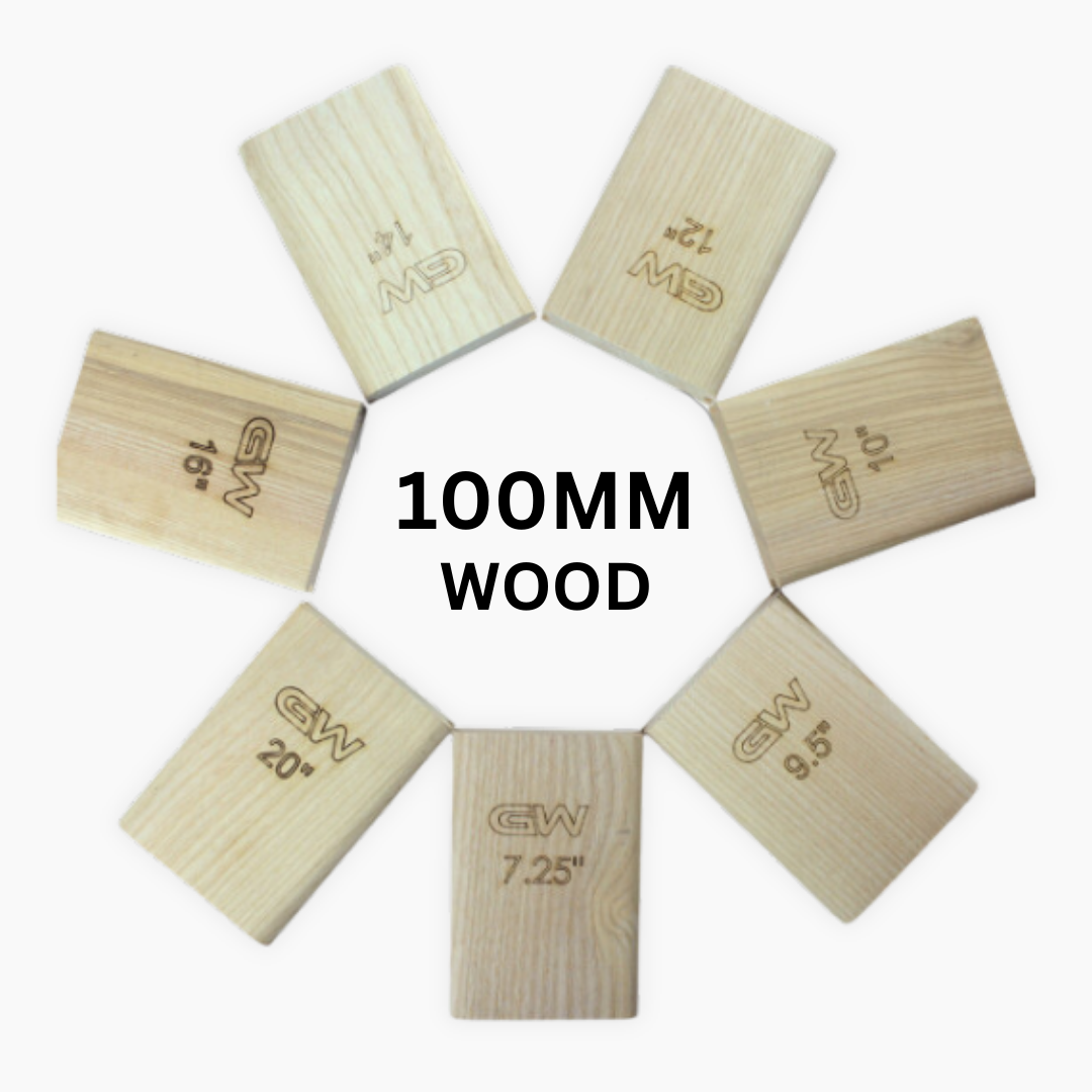 various Radius Sanding Blocks using 100 mm wood