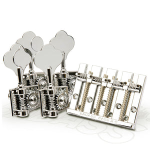 Badass II Bass Bridge and OGT Keys Bundle- Nickel - Fender Large Post