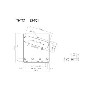 Gotoh BS-TC1 Bridge for Telecaster- Aged Nickel