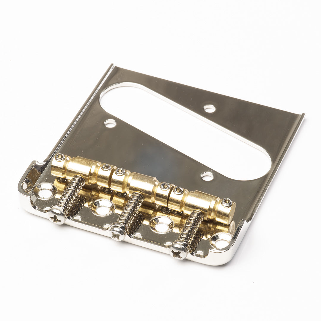 Allparts Telecaster® Bridge with Advanced Plating Saddles for Bigsby®