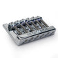 Badass HT1 guitar bridge angled left view chrome finish