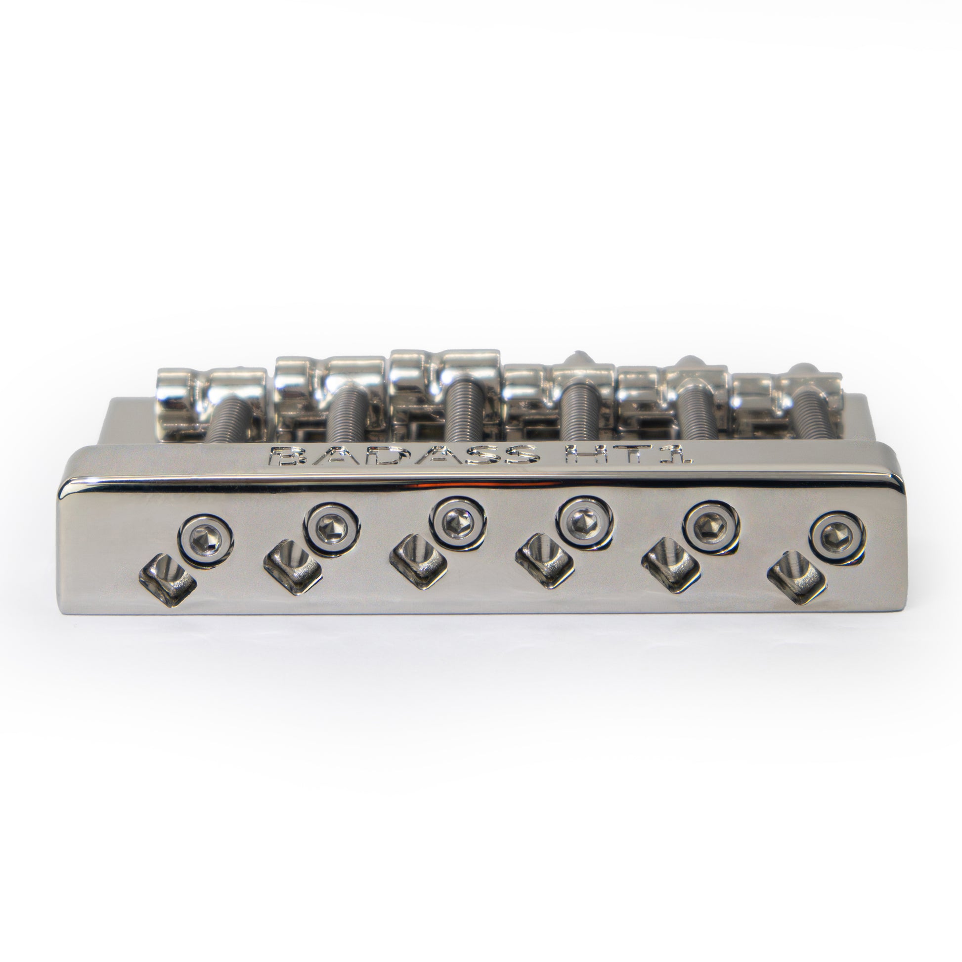 Badass HT1 guitar bridge back flat view nickel finish