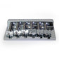 Badass HT1 guitar bridge front flat view chrome finish