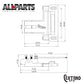 Certano Honky Tonk Special Tailpiece with Badass Wraparound Bridge - Technical Drawing