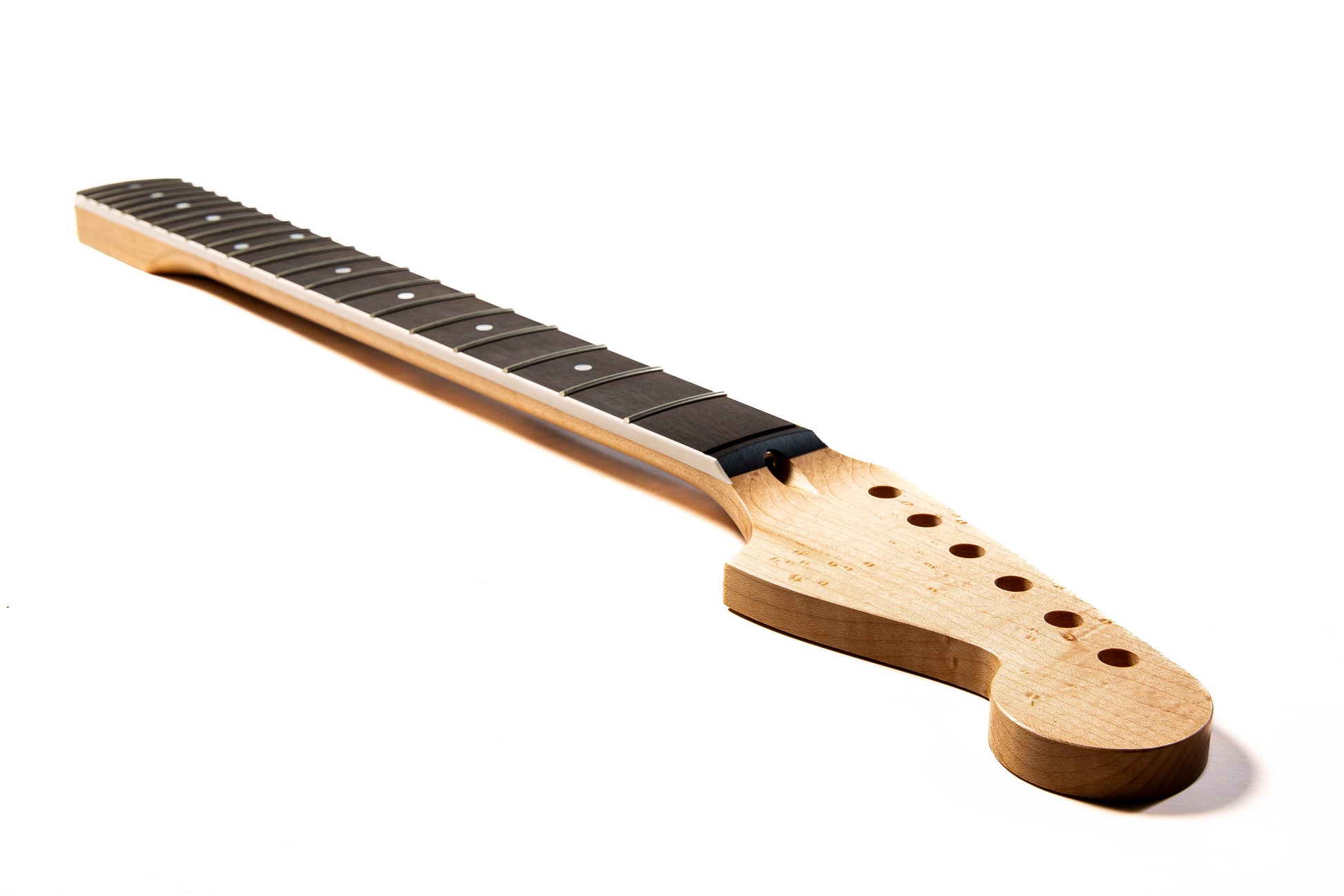 ap select birds eye maple jazzmaster neck angled side view