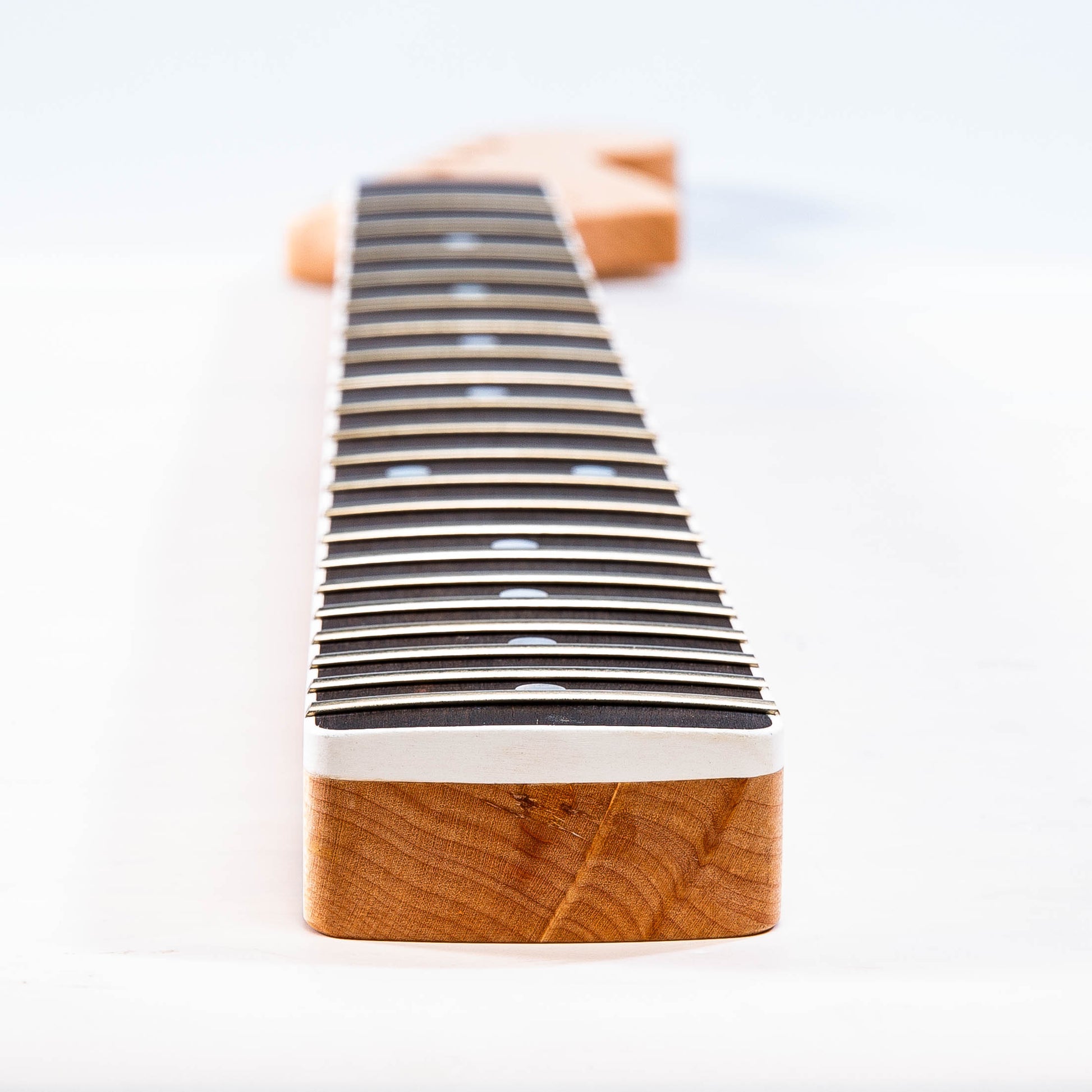ap select birds eye maple jazzmaster neck heel view