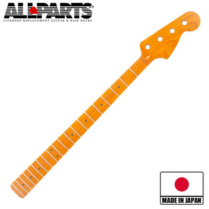 ap select jazz bass replacement neck front diagonal view with badges