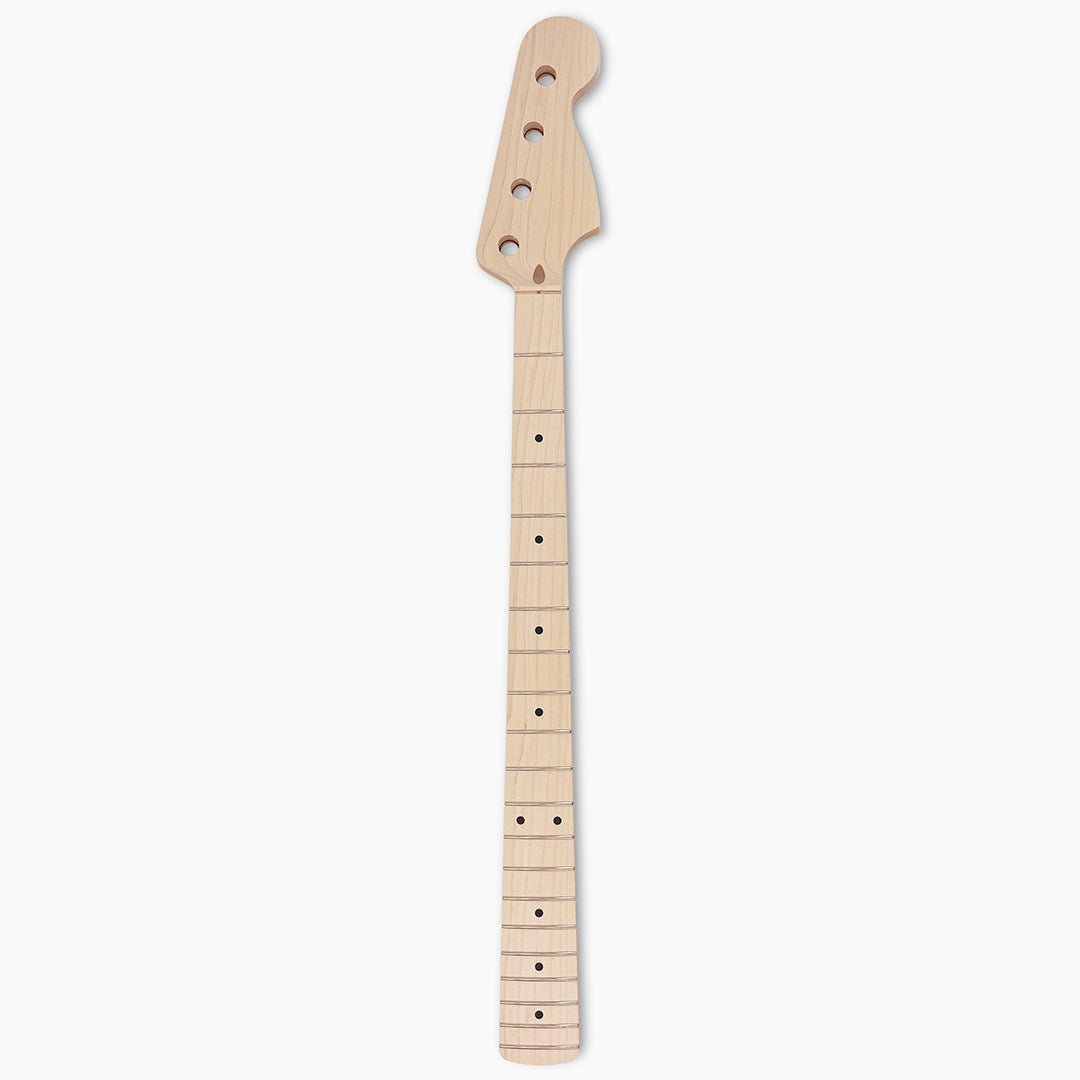 unfinished bass guitar neck front vertical