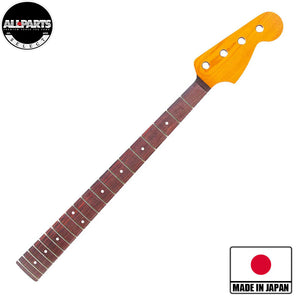ap select jazz bass replacement conversion neck front diagonal view with badges