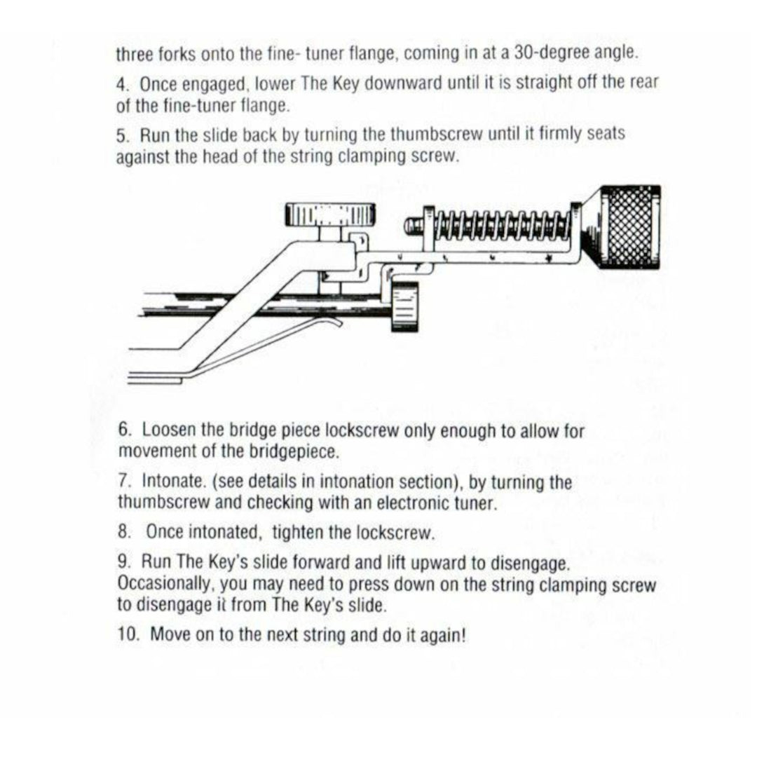KEY intonating tool installing instructions continued
