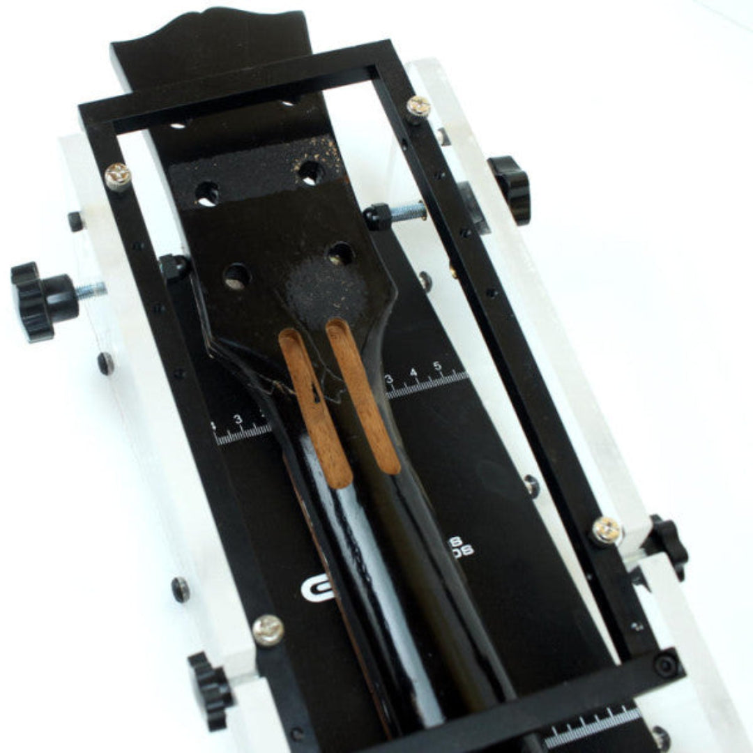 spline jig with guitar neck top view