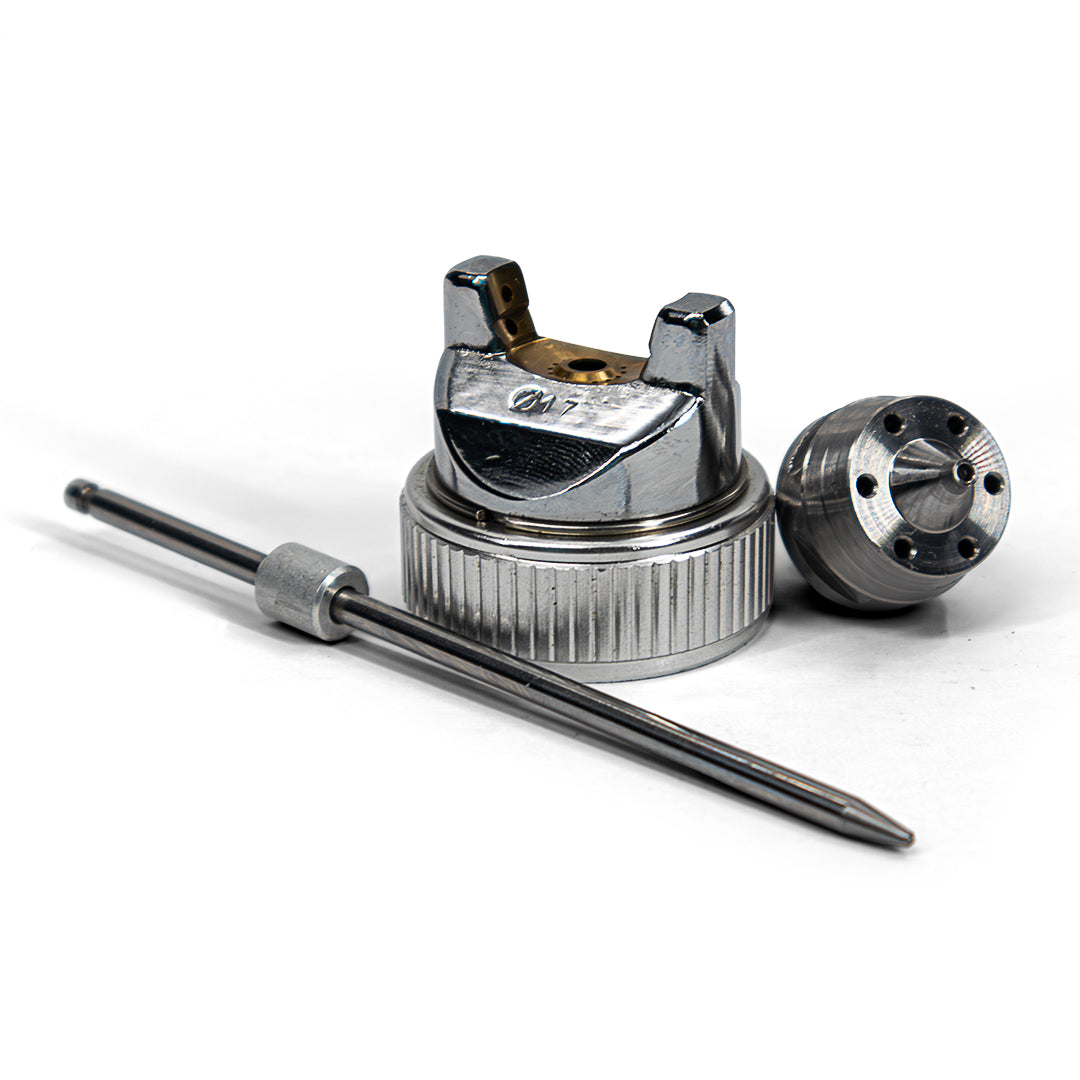 nitorlack spray gun nozzle disassembled with accessories