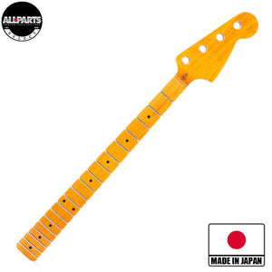 ap select mustang bass replacement neck front diagonal view with badges