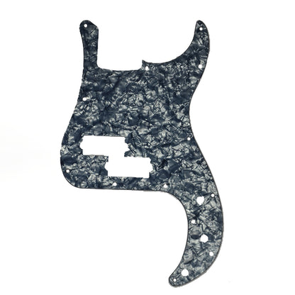 p bass pickguard front view black pearloid