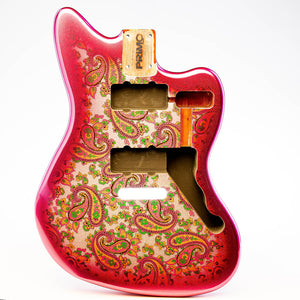 primo pink paisley jazzmaster body front view