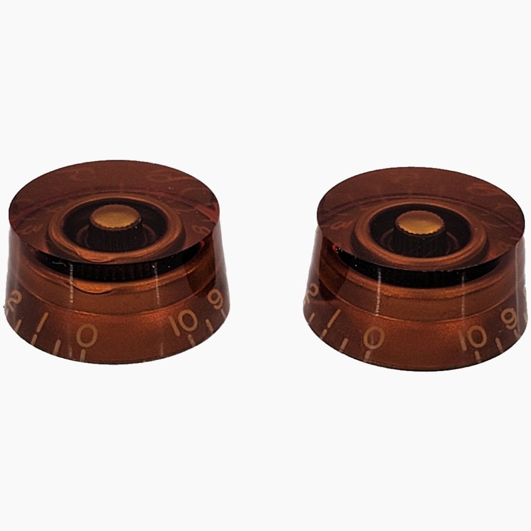 2 left handed amber speed knobs