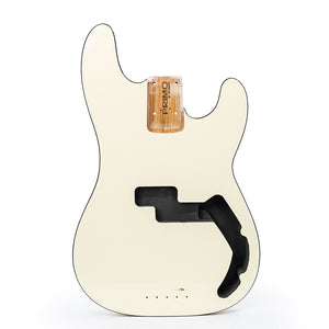 PRiMO Replacement Precision Bass Body - Alabaster w/ Black Binding - Front