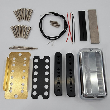 48mm Filtertron pickup kit with screws, plates, wire, cover, and magnets